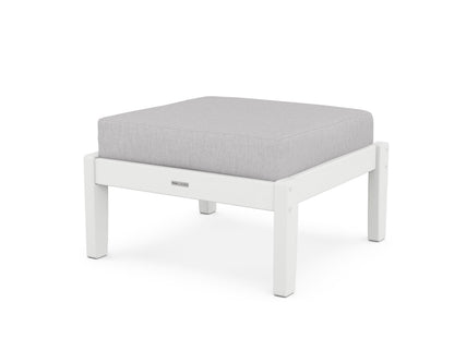 Martha Stewart by POLYWOOD® Chinoiserie Deep Seating Ottoman in White / Granite