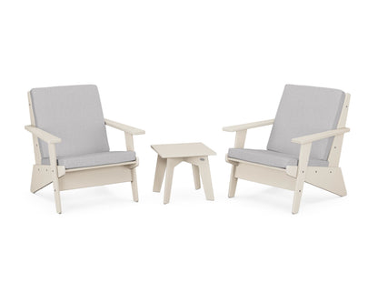 POLYWOOD® Riviera Modern Lounge 3-Piece Set in Sand / Granite