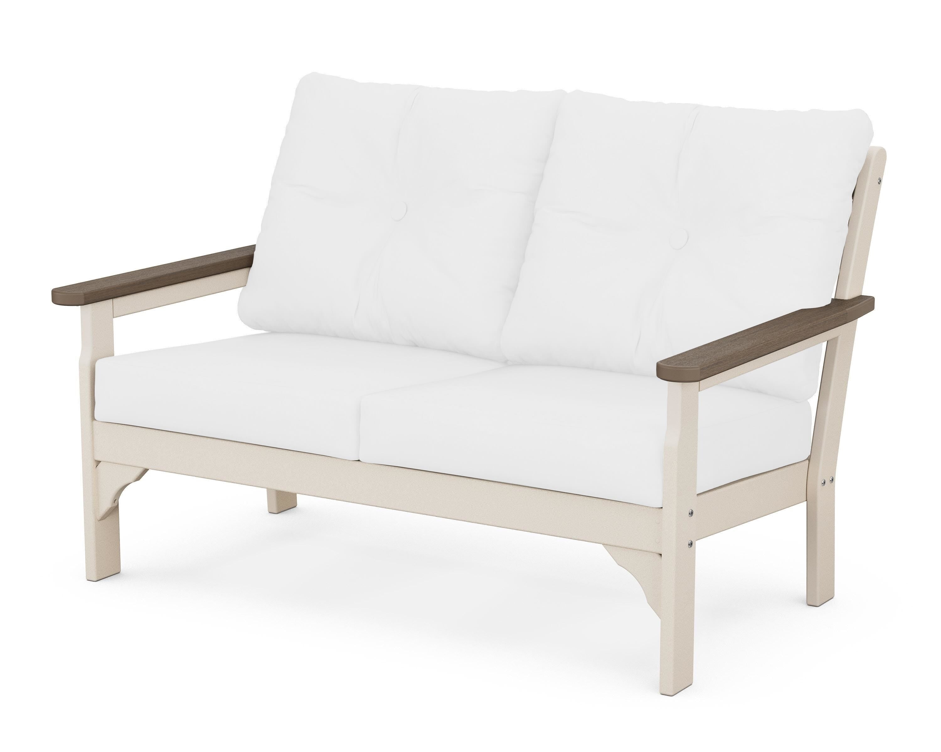 POLYWOOD® Vineyard Deep Seating Loveseat in Sand / Kona / Natural