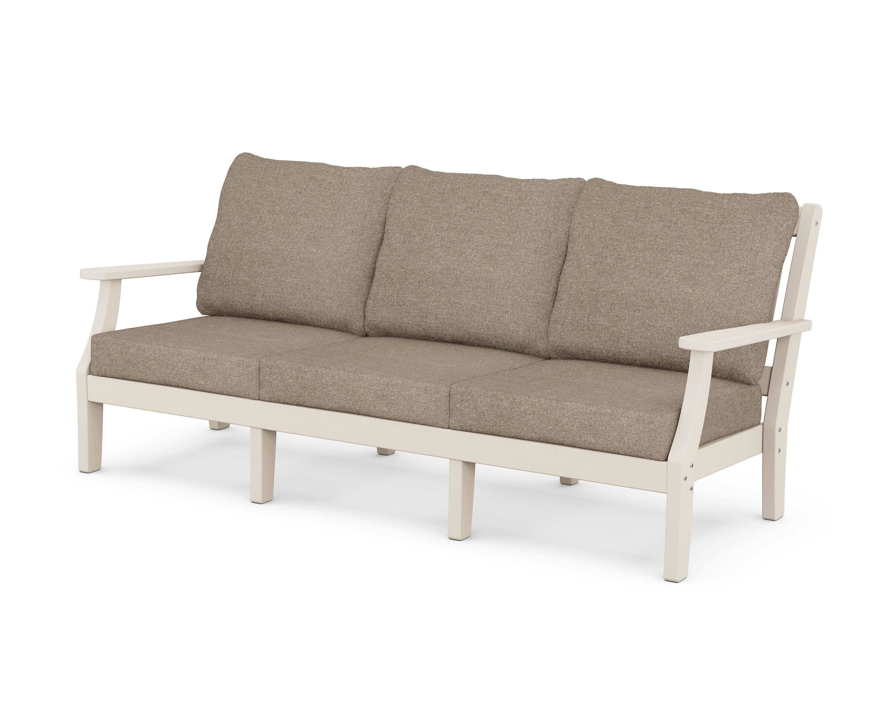 Martha Stewart by POLYWOOD® Chinoiserie Deep Seating Sofa in Sand / Spiced Burlap