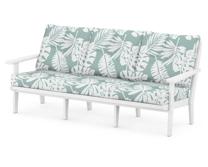 POLYWOOD® Lakeside Deep Seating Sofa in White / Leaf Glacier Spa