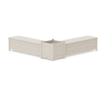 Country Living 60" Country Living L- Shaped Planter Storage Bench Set- Large in Sand