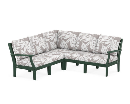 POLYWOOD® Braxton Modular 5-Piece Deep Seating Set in Green / Leaf Grey Mist