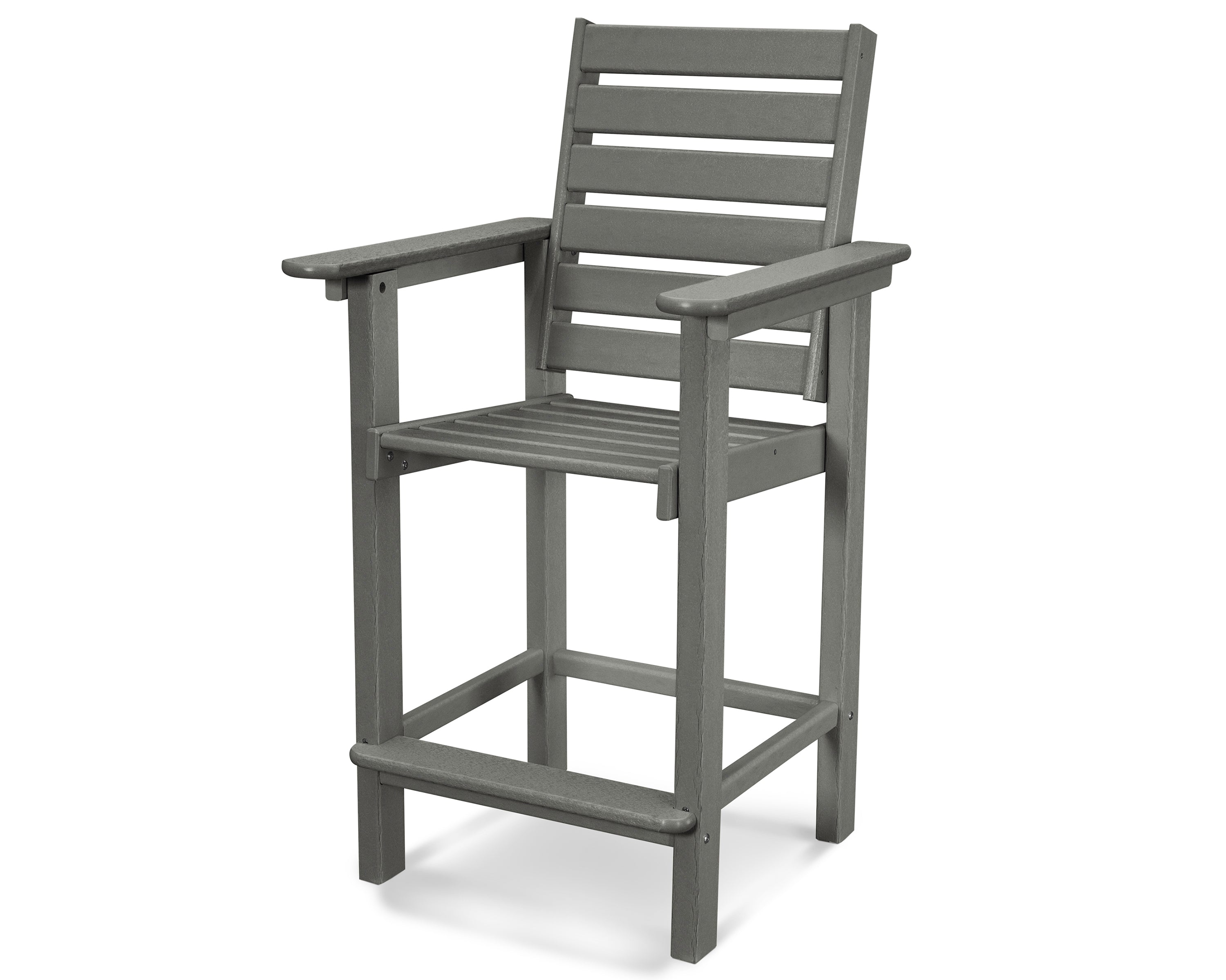 POLYWOOD® Captain Counter Chair in Slate Grey