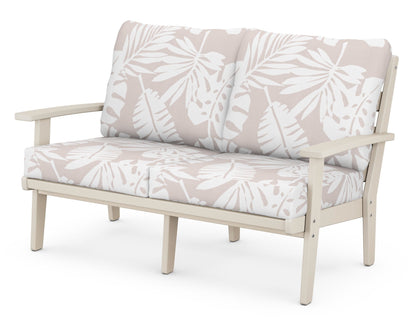 POLYWOOD® Grant Park Deep Seating Loveseat in Sand / Leaf Dune Burlap