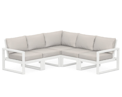 POLYWOOD® EDGE 5-Piece Modular Deep Seating Set in White / Cast Ash