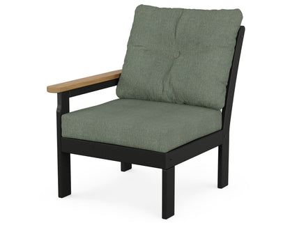 POLYWOOD® Vineyard Modular Left Arm Chair in Black / Natural / Cast Sage