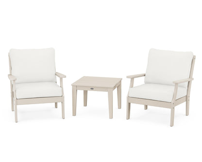 POLYWOOD® Braxton 3-Piece Deep Seating Set in Sand / Natural Linen