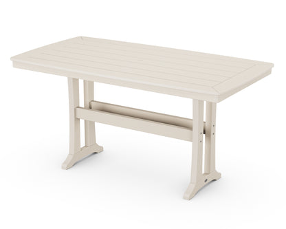 POLYWOOD® Nautical Trestle 38" x 73" Counter Table in Sand