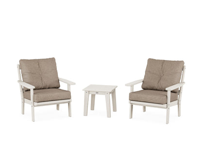 POLYWOOD® Oxford 3-Piece Deep Seating Set in Sand / Spiced Burlap