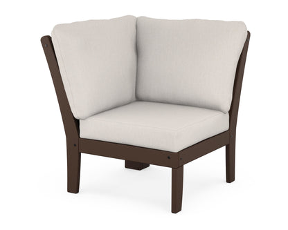 POLYWOOD® Braxton Modular Corner Chair in Mahogany / Cast Ash