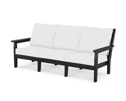 POLYWOOD® Chippendale Deep Seating Sofa in Black / Natural