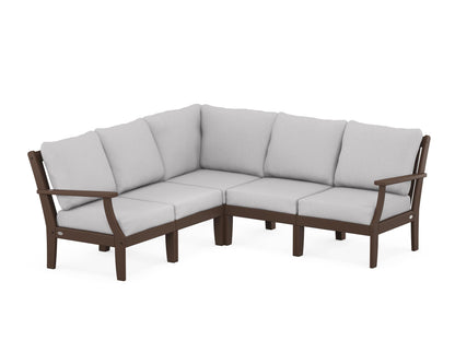 POLYWOOD® Braxton Modular 5-Piece Deep Seating Set in Mahogany / Granite