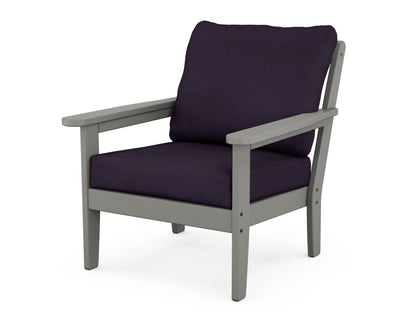 Country Living Cottage Deep Seating Chair in Slate Grey / Navy Linen