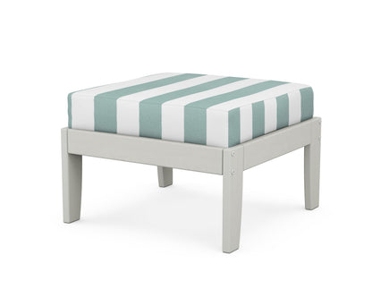 Unbranded Modular Ottoman - Classic in Vintage White / Cabana Stripe Glacier Spa