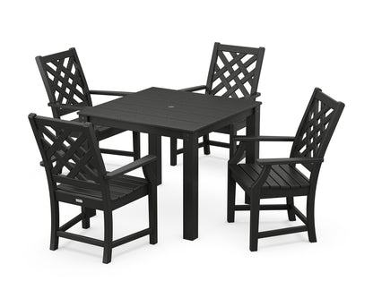 Country Living Wovendale 5-Piece Parsons Dining Set in Black