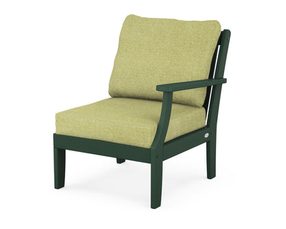 POLYWOOD® Braxton Modular Right Arm Chair in Green / Chartreuse Boucle