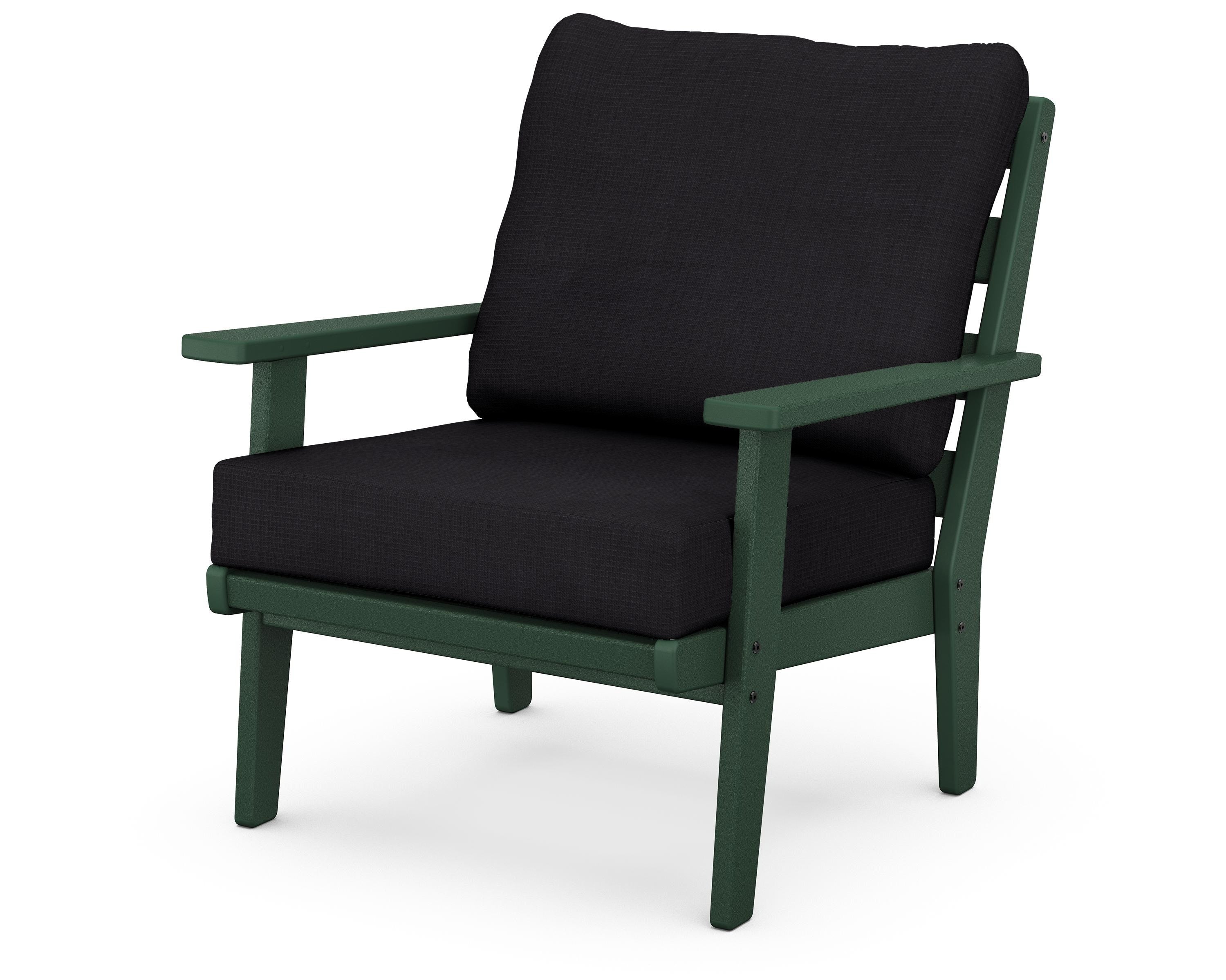 POLYWOOD® Grant Park Deep Seating Chair in Green / Midnight Linen
