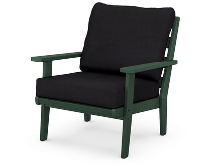 POLYWOOD® Grant Park Deep Seating Chair in Green / Midnight Linen