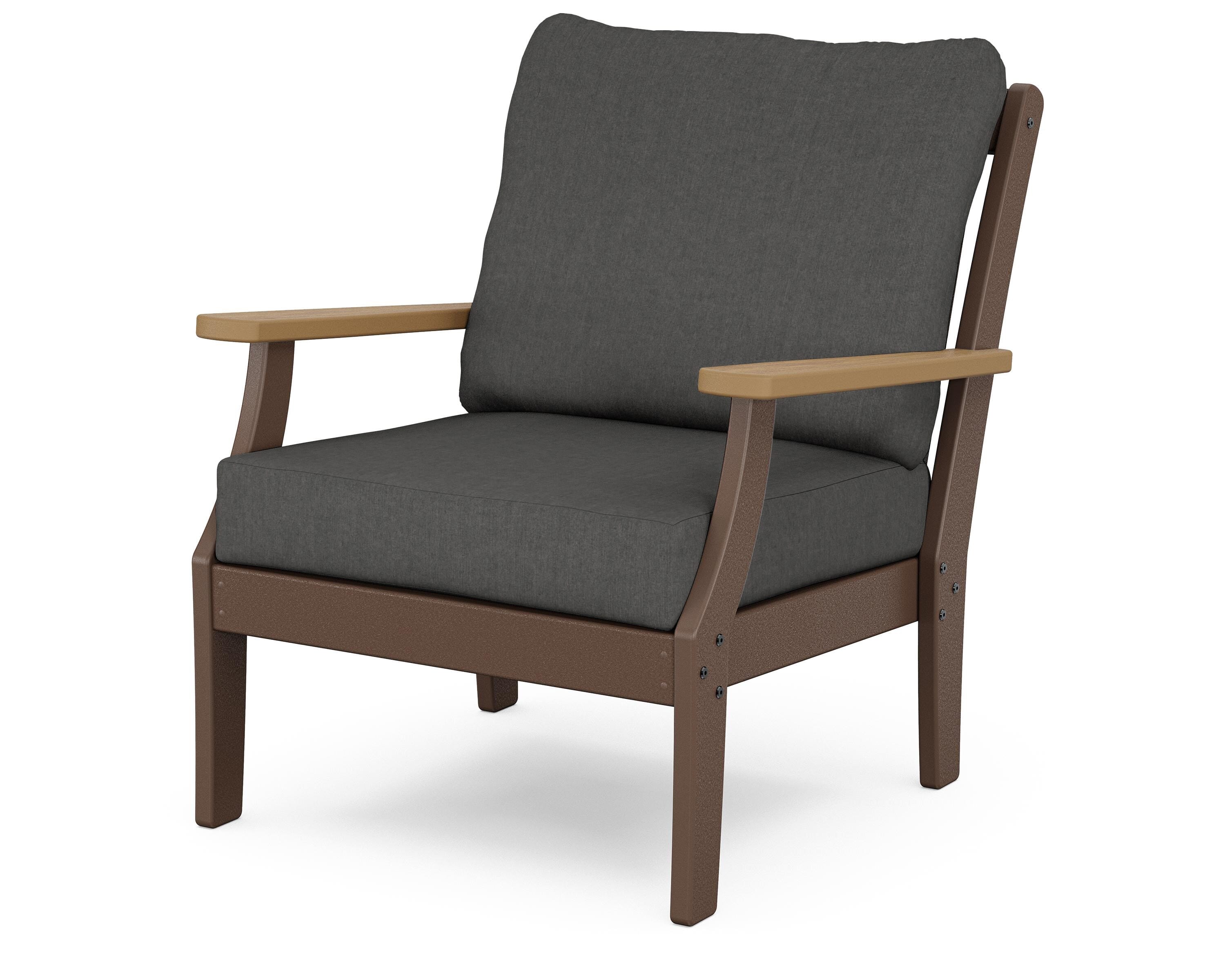POLYWOOD® Braxton Deep Seating Chair in Mahogany / Natural / Spectrum Carbon