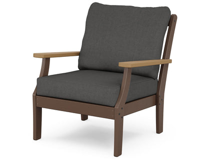 POLYWOOD® Braxton Deep Seating Chair in Mahogany / Natural / Spectrum Carbon