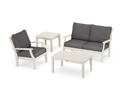 POLYWOOD® Braxton 4-Piece Deep Seating Set in Sand / Ash Charcoal