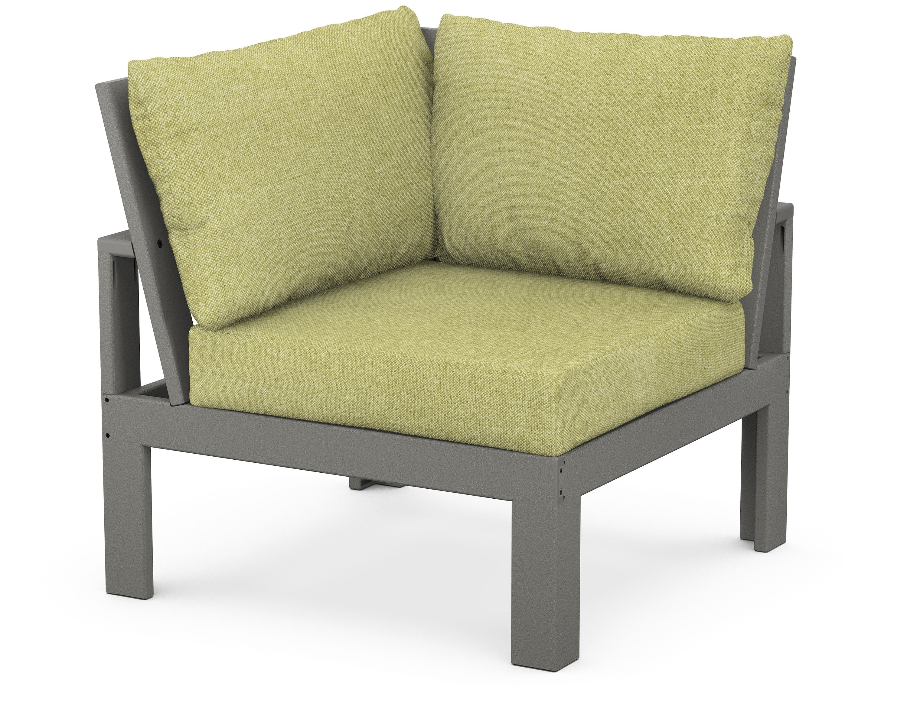 Unbranded Modular Corner Chair in Slate Grey / Chartreuse Boucle