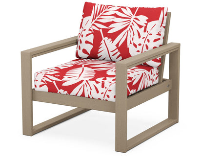POLYWOOD® EDGE Club Chair in Vintage Sahara / Leaf Crimson