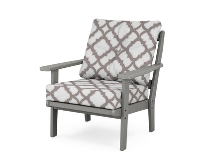 POLYWOOD® Mission Deep Seating Chair in Slate Grey / Trellis Grey Mist