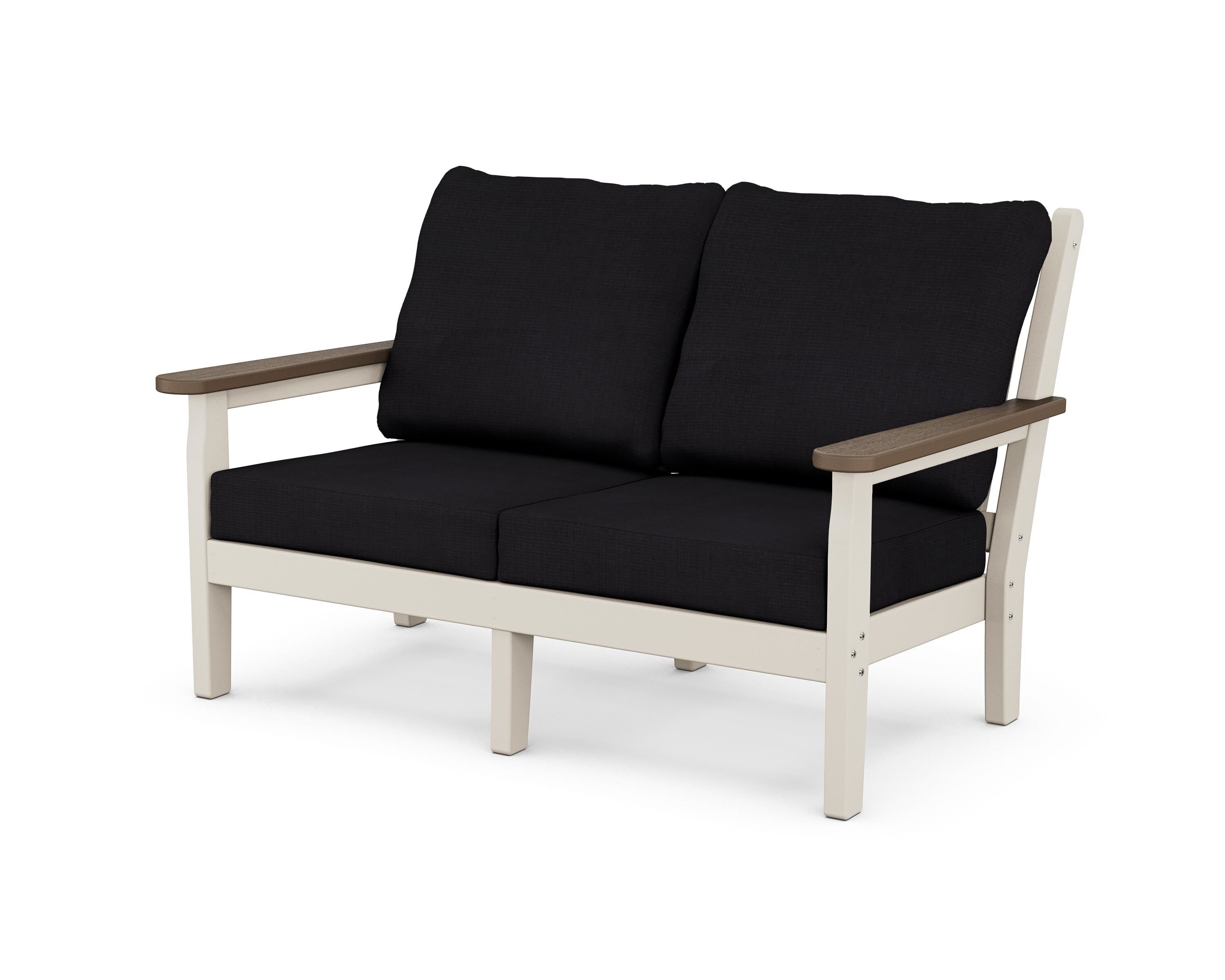 POLYWOOD® Chippendale Deep Seating Loveseat in Sand / Kona / Midnight Linen