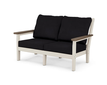 POLYWOOD® Chippendale Deep Seating Loveseat in Sand / Kona / Midnight Linen