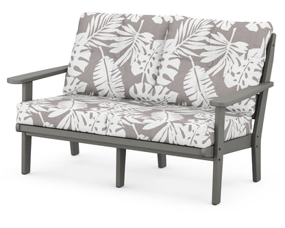 POLYWOOD® Lakeside Deep Seating Loveseat in Slate Grey / Leaf Grey Mist