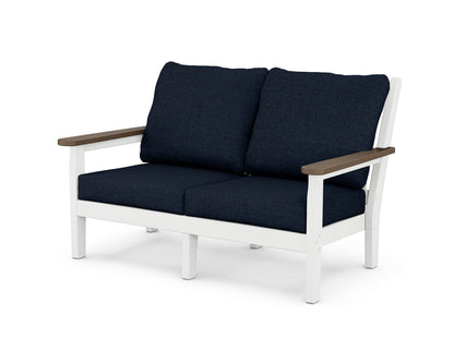 POLYWOOD® Chippendale Deep Seating Loveseat in White / Kona / Marine Indigo