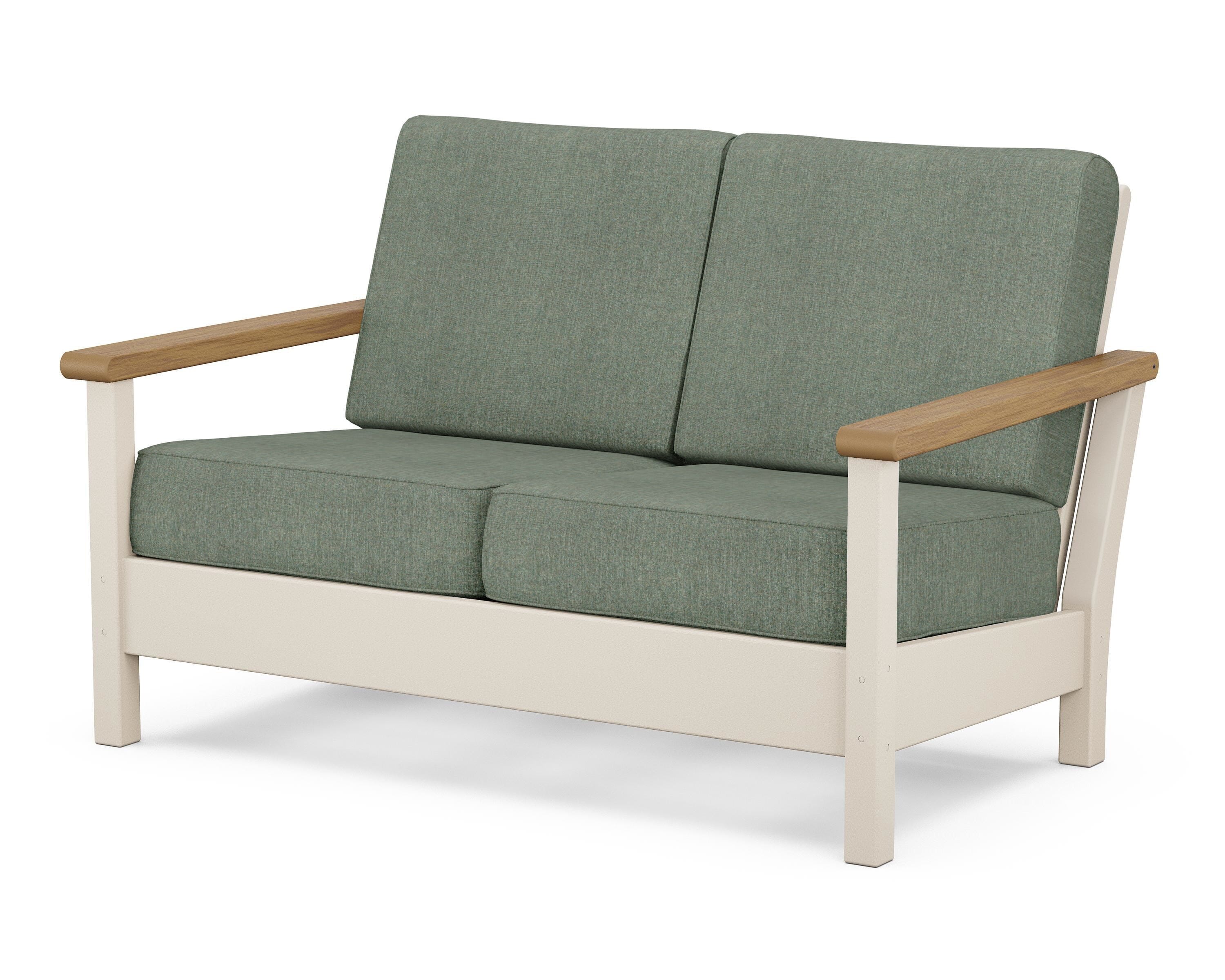 POLYWOOD® Harbour Deep Seating Loveseat in Sand / Natural / Cast Sage