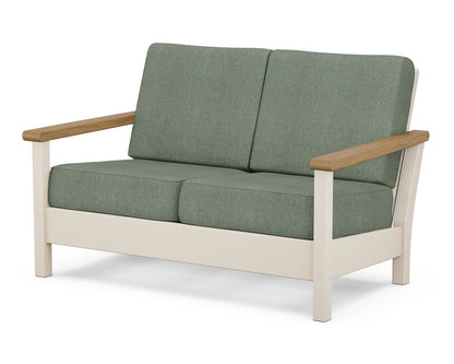 POLYWOOD® Harbour Deep Seating Loveseat in Sand / Natural / Cast Sage