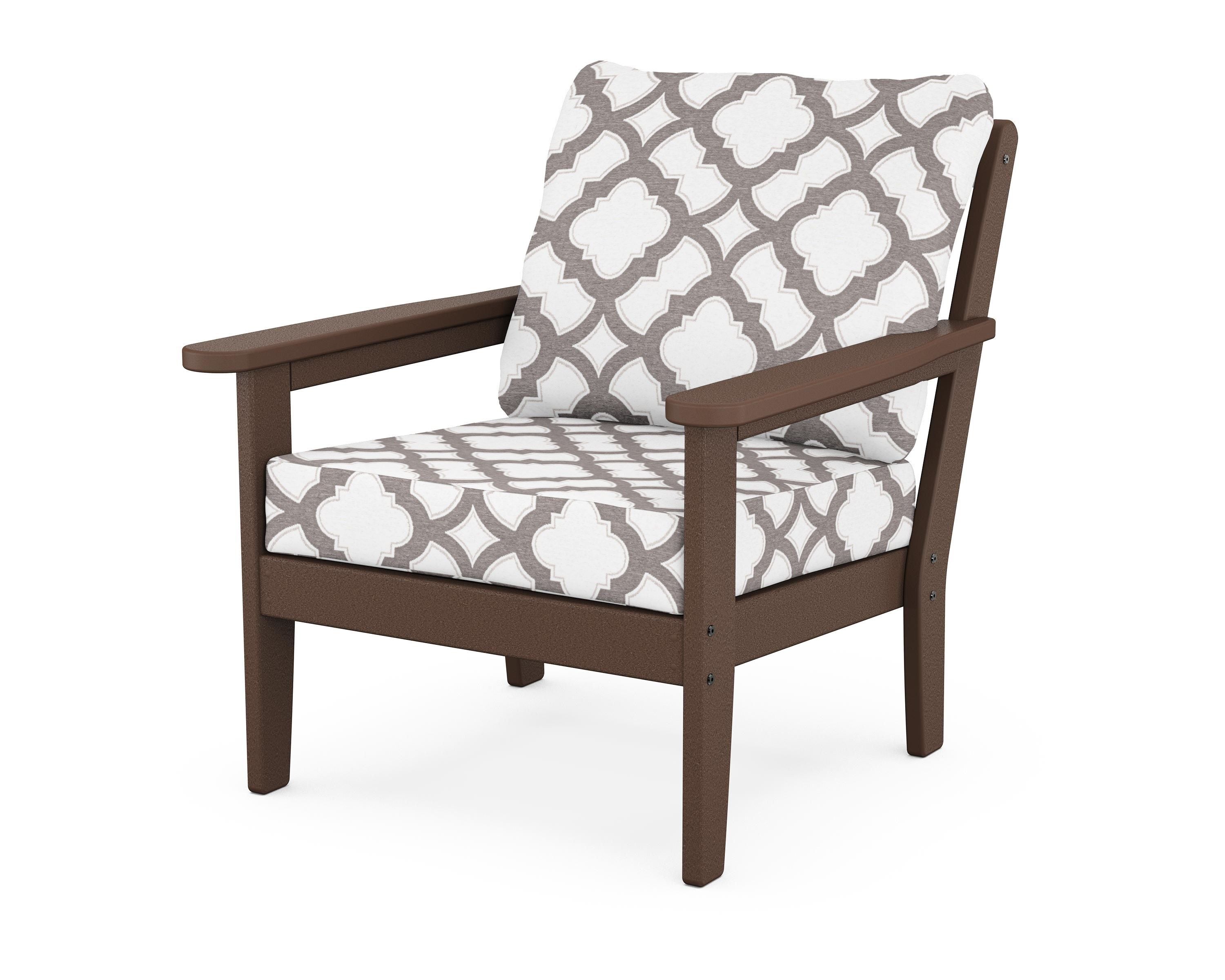 Country Living Cottage Deep Seating Chair in Mahogany / Trellis Grey Mist