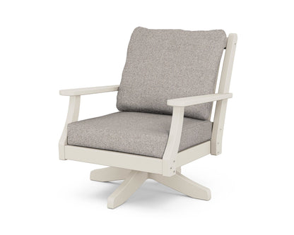 Country Living Wovendale Deep Seating Swivel Chair in Sand / Weathered Tweed