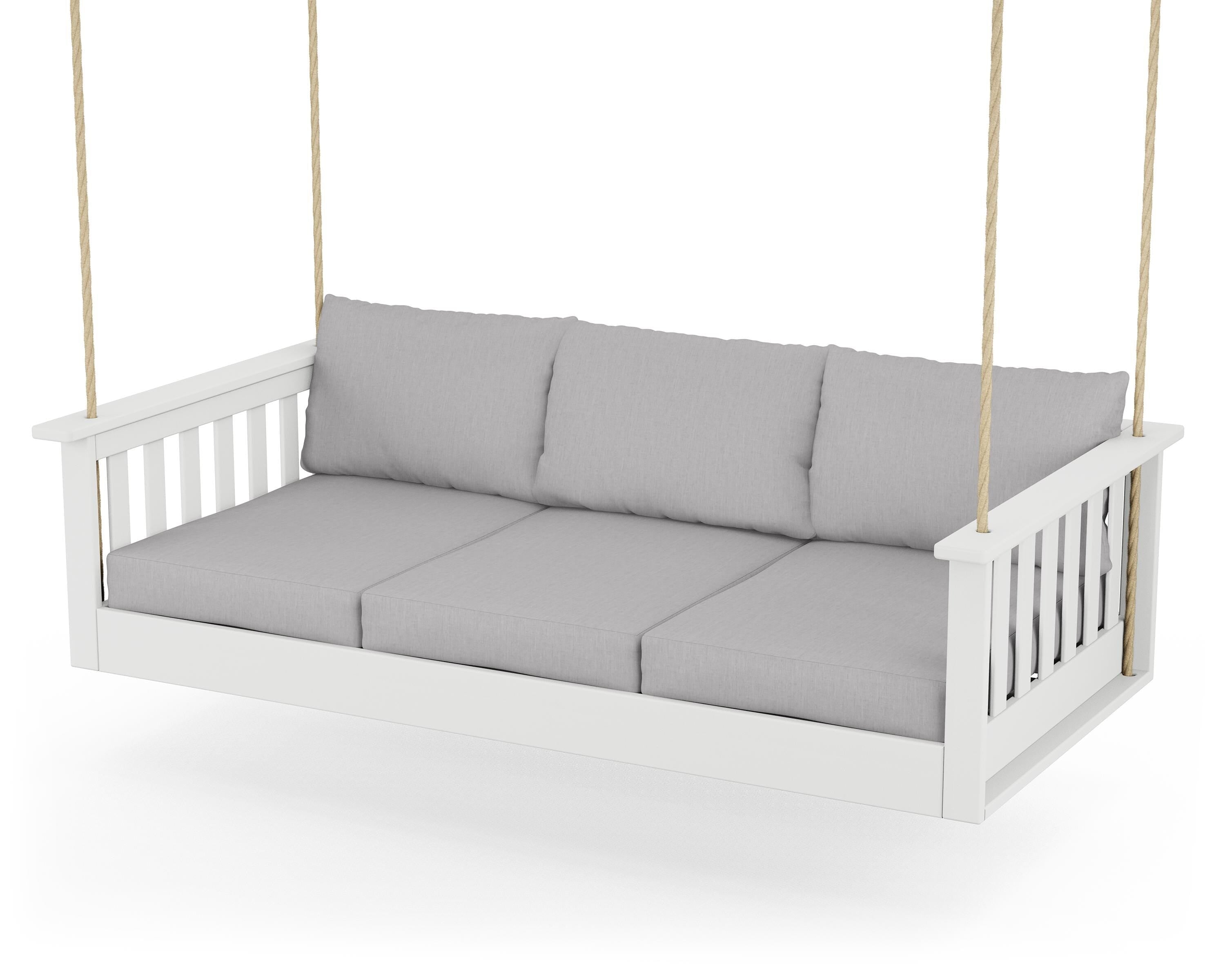 POLYWOOD® Vineyard Daybed Swing in White / Granite