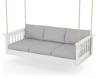 POLYWOOD® Vineyard Daybed Swing in White / Granite
