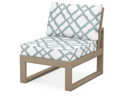 Unbranded Modular Armless Chair in Vintage Sahara / Trellis Glacier Spa