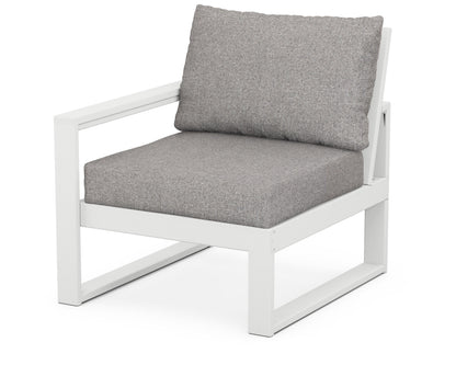 POLYWOOD® EDGE Modular Left Arm Chair in White / Grey Mist