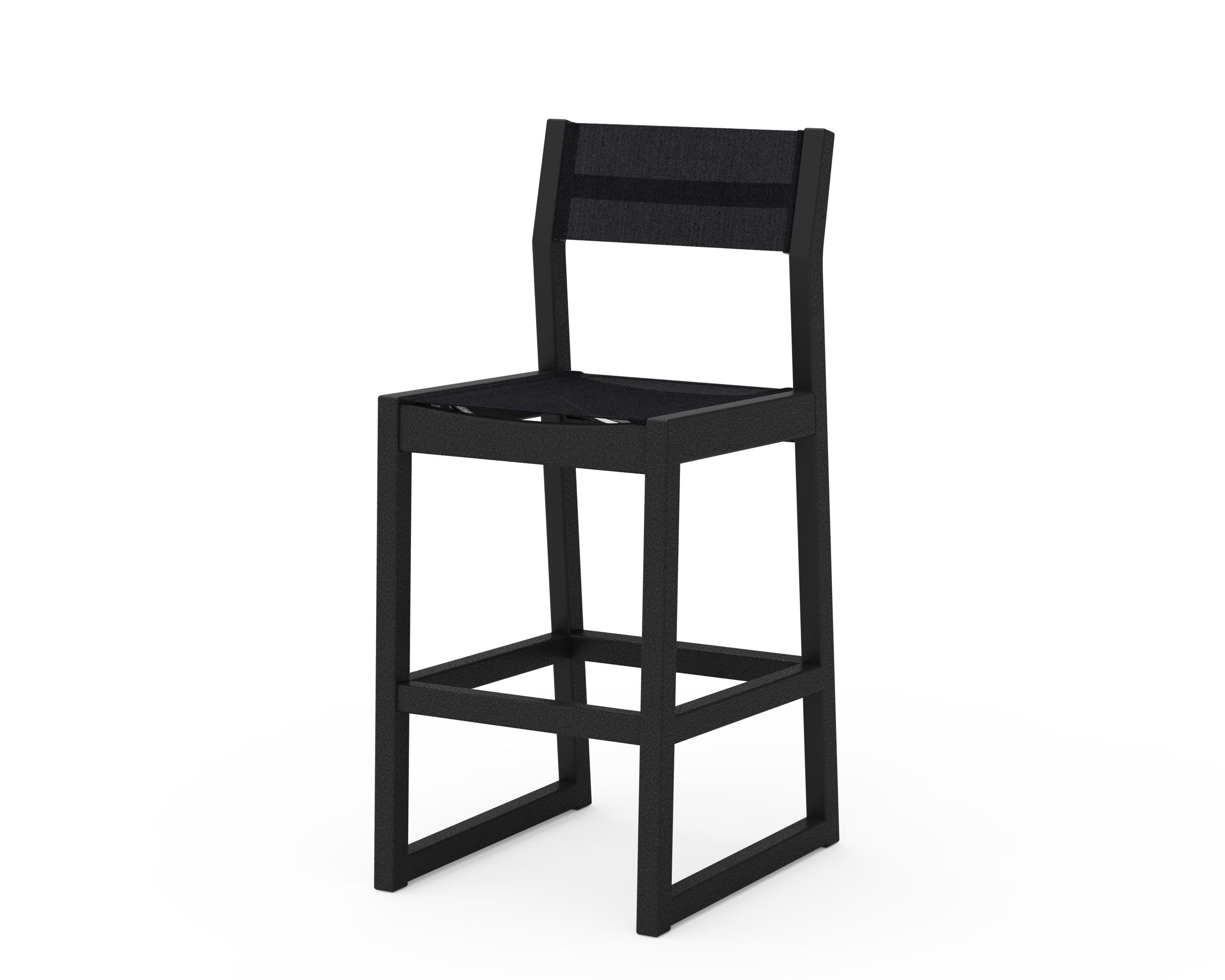 POLYWOOD® EDGE Sling Bar Side Chair in Black / Black Sling