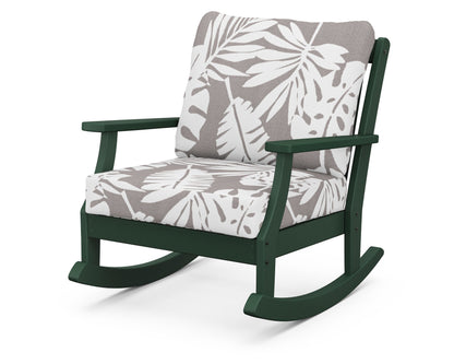 POLYWOOD® Braxton Deep Seating Rocking Chair in Green / Leaf Grey Mist