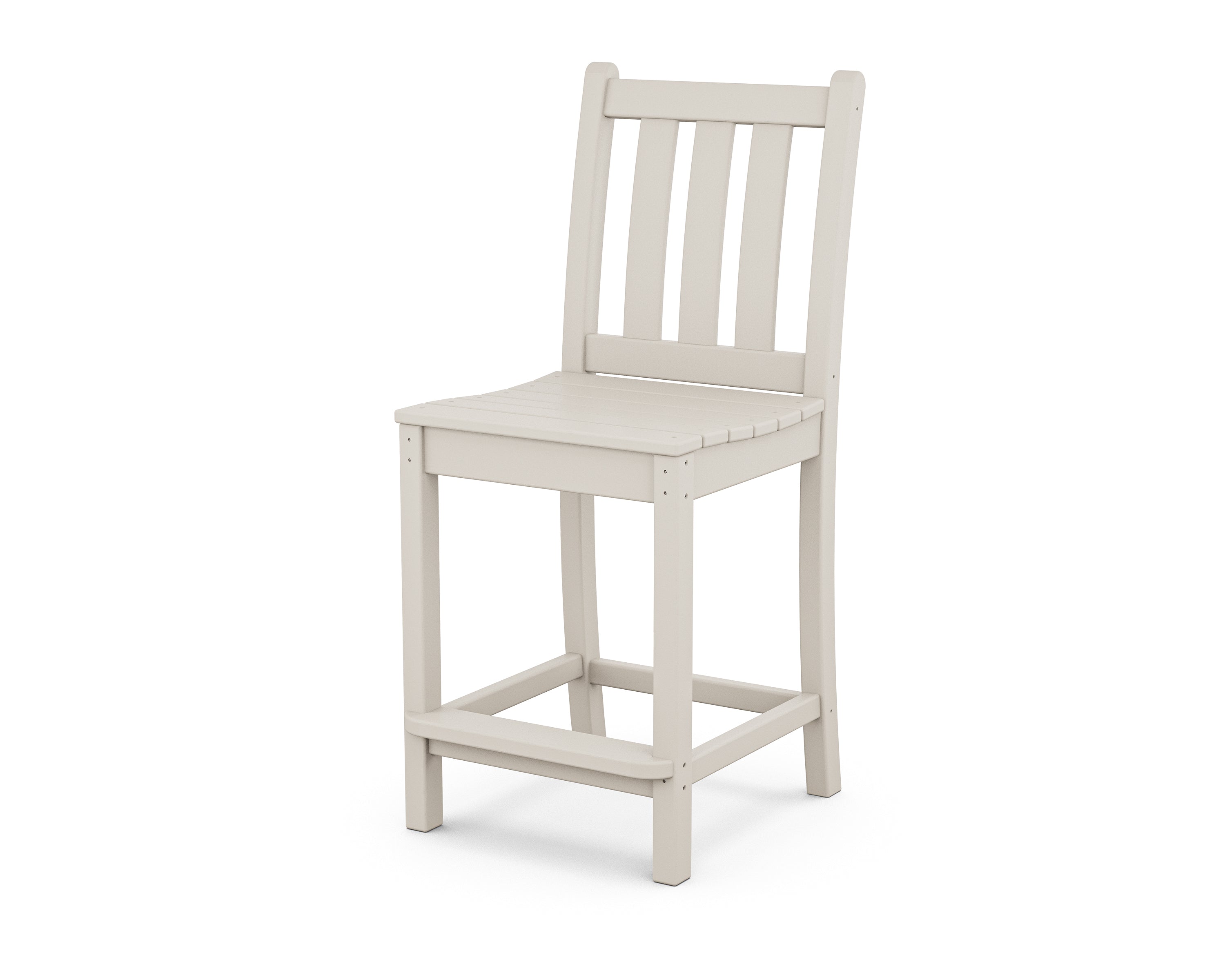 POLYWOOD® Traditional Garden Counter Side Chair in Sand