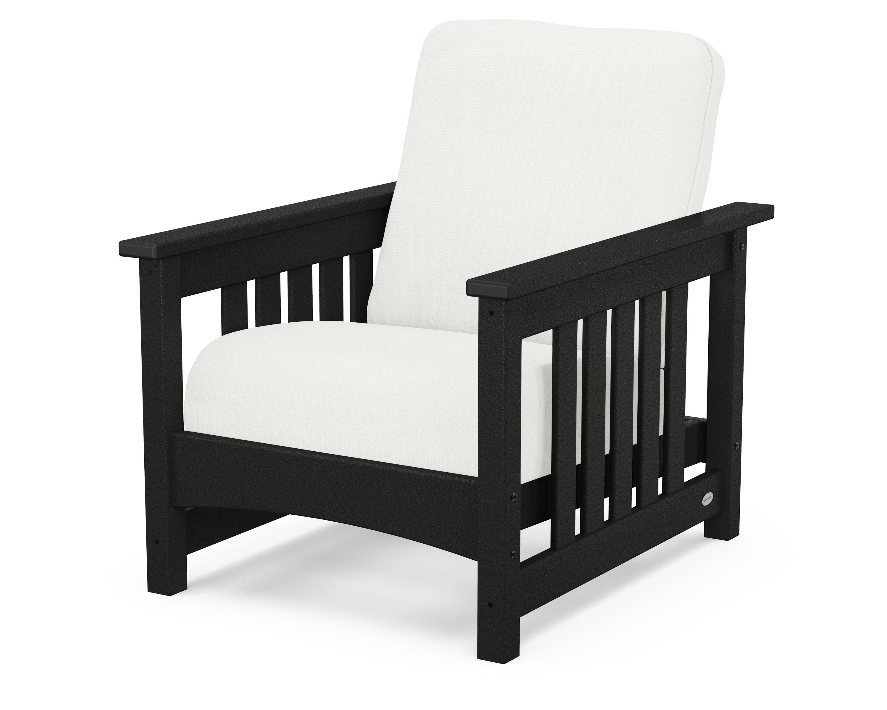 POLYWOOD® Club Mission Chair in Black / Natural Linen