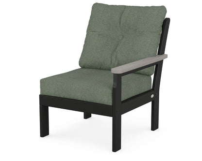 POLYWOOD® Vineyard Modular Right Arm Chair in Black / Driftwood / Cast Sage