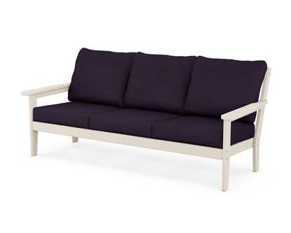 Country Living Cottage Deep Seating Sofa in Sand / Navy Linen
