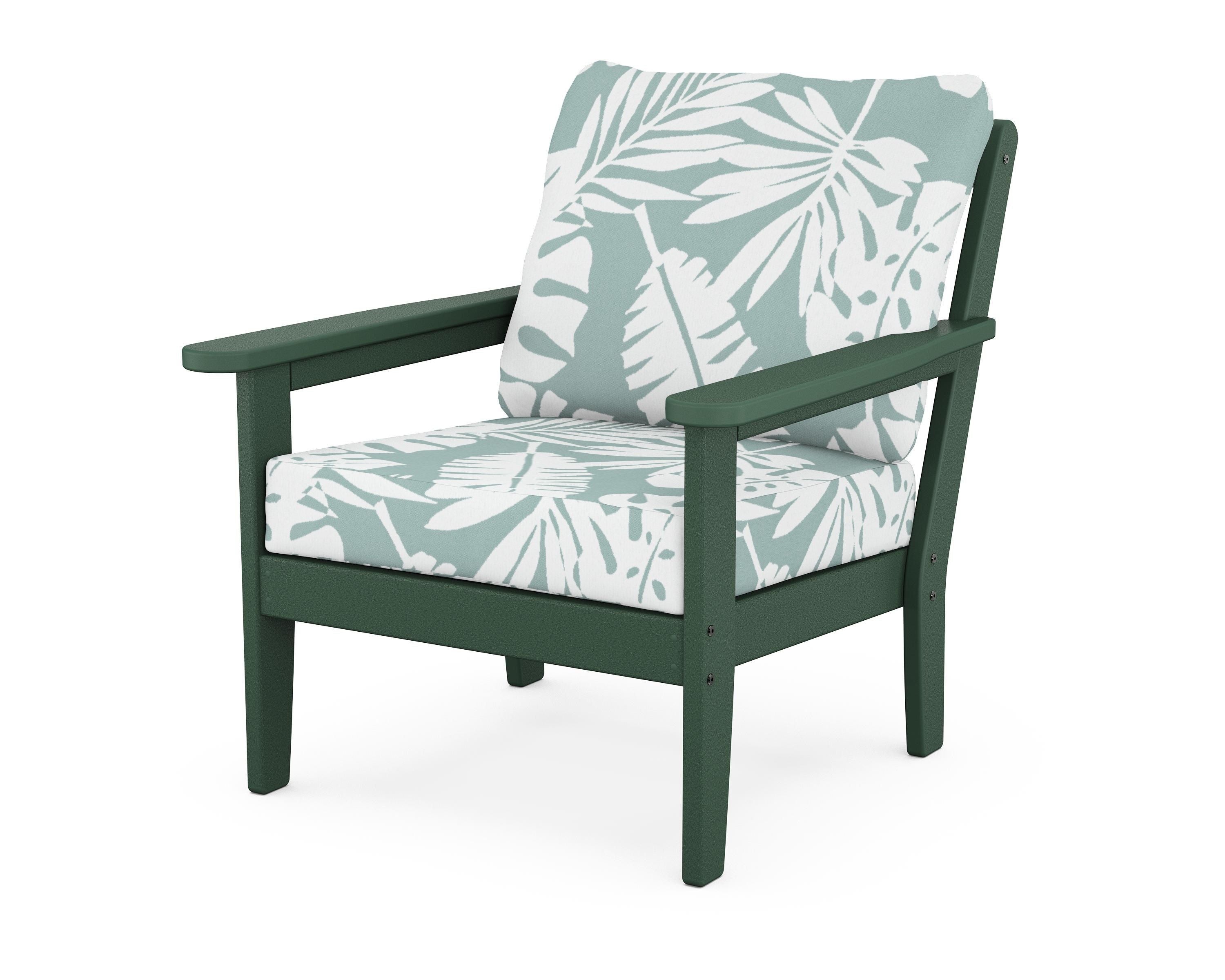 Country Living Cottage Deep Seating Chair in Green / Leaf Glacier Spa