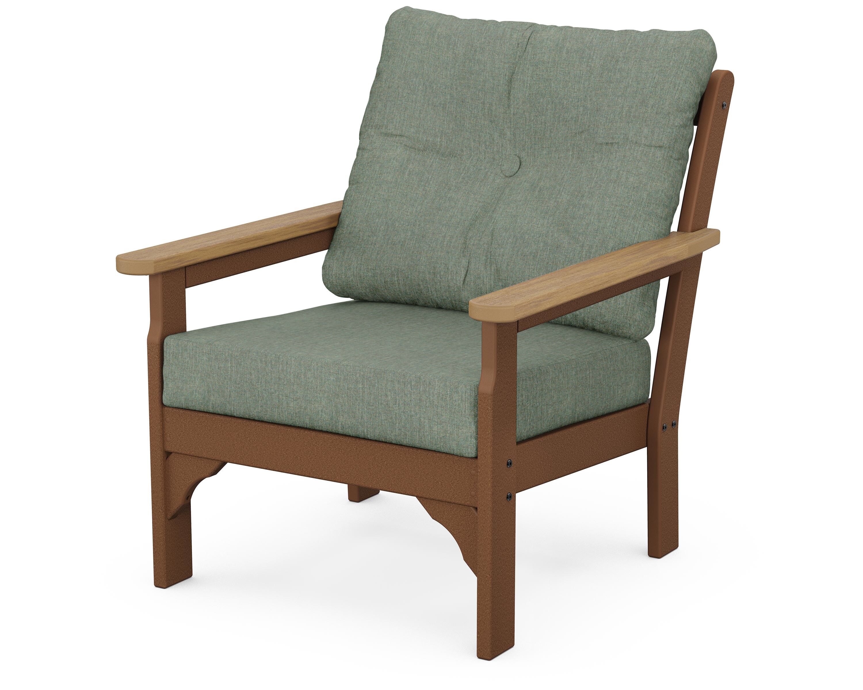 POLYWOOD® Vineyard Deep Seating Chair in Teak / Natural / Cast Sage