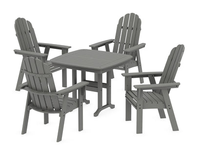 POLYWOOD® Vineyard Curveback Adirondack 5-Piece Dining Set in Slate Grey